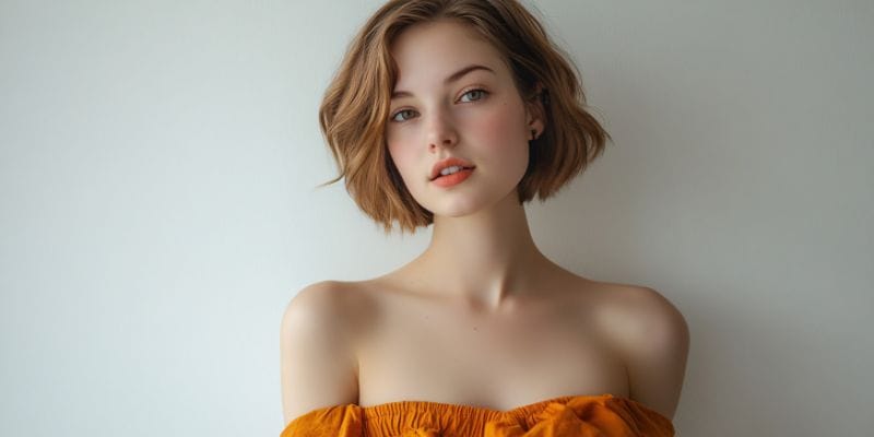 Tóc Lob uốn cụp đuôi