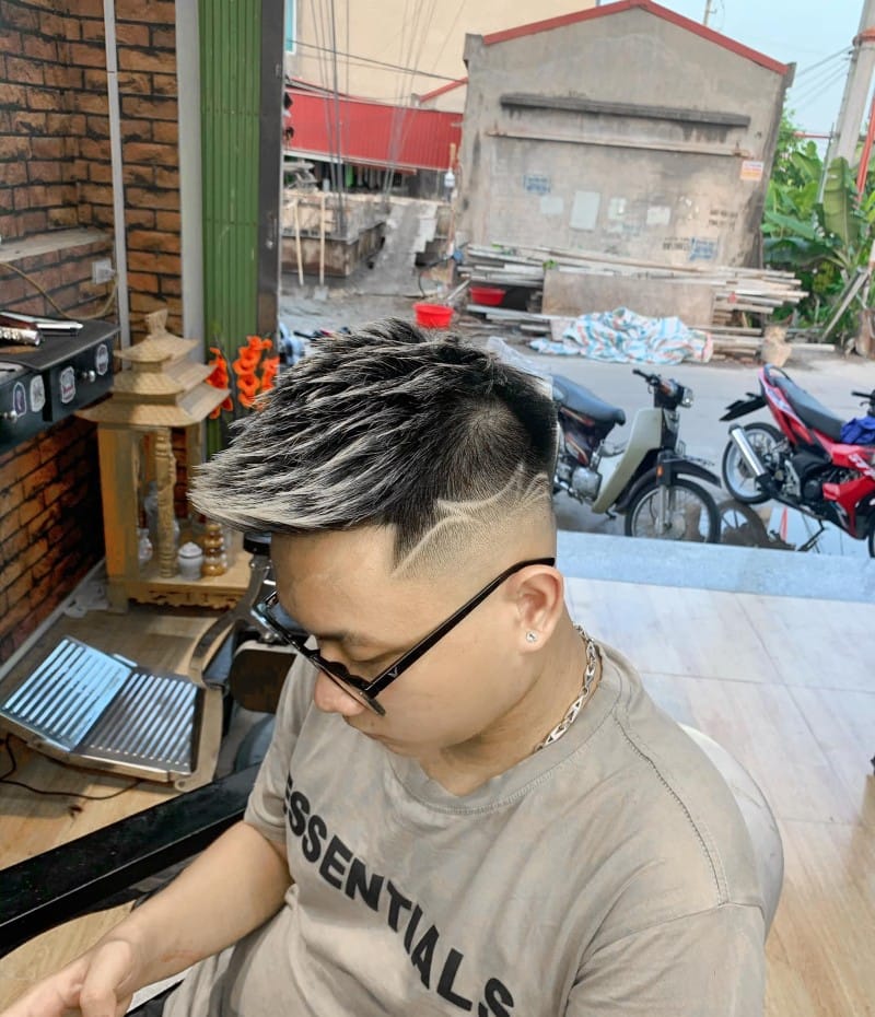 buzz cut tóc nam kẻ vạch 13