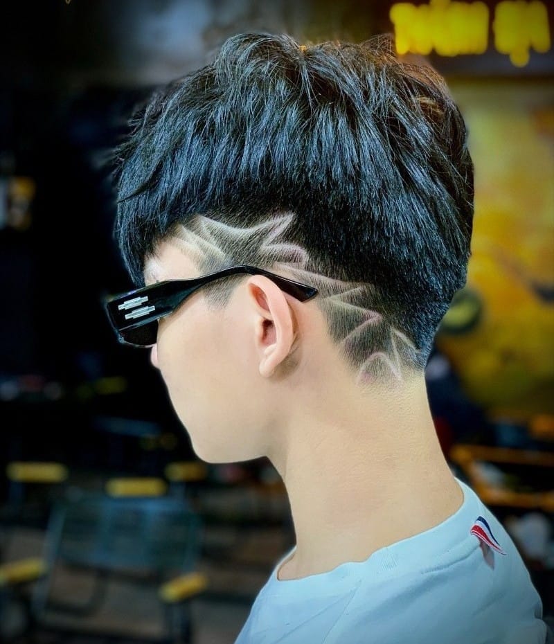 buzz cut tóc nam kẻ vạch 18