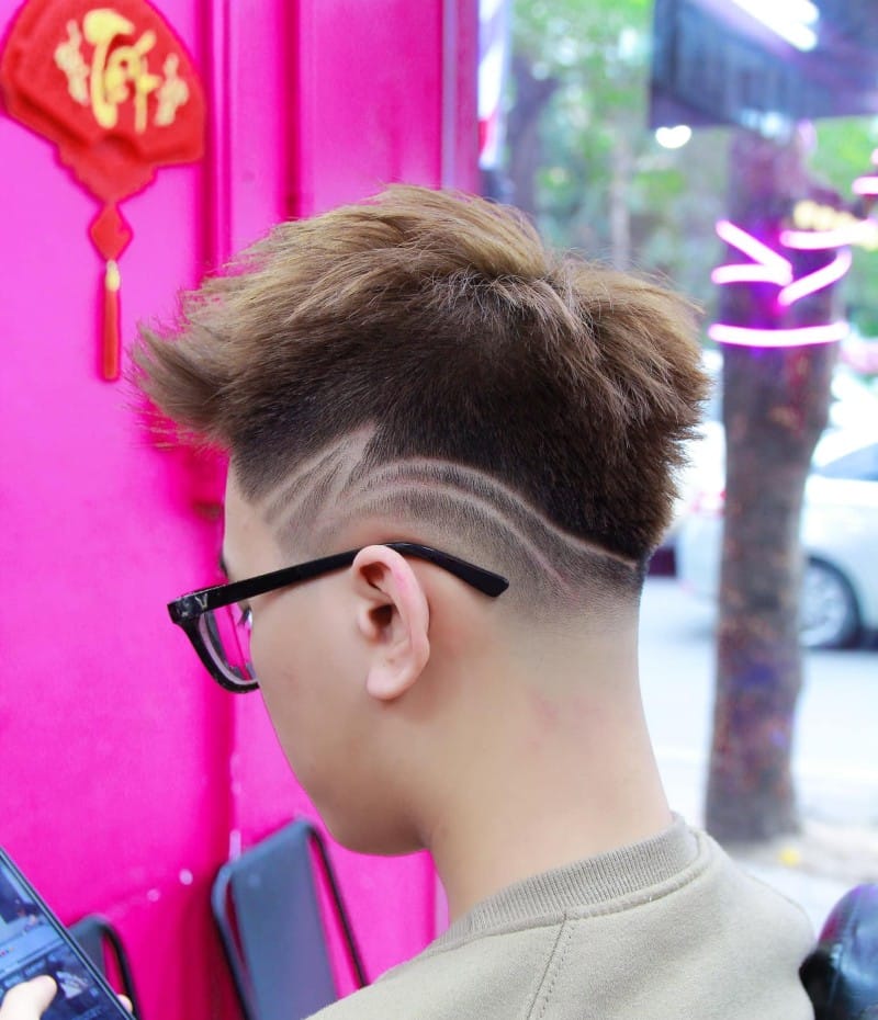 buzz cut tóc nam kẻ vạch 32