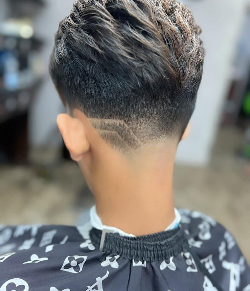 buzz cut tóc nam kẻ vạch 6
