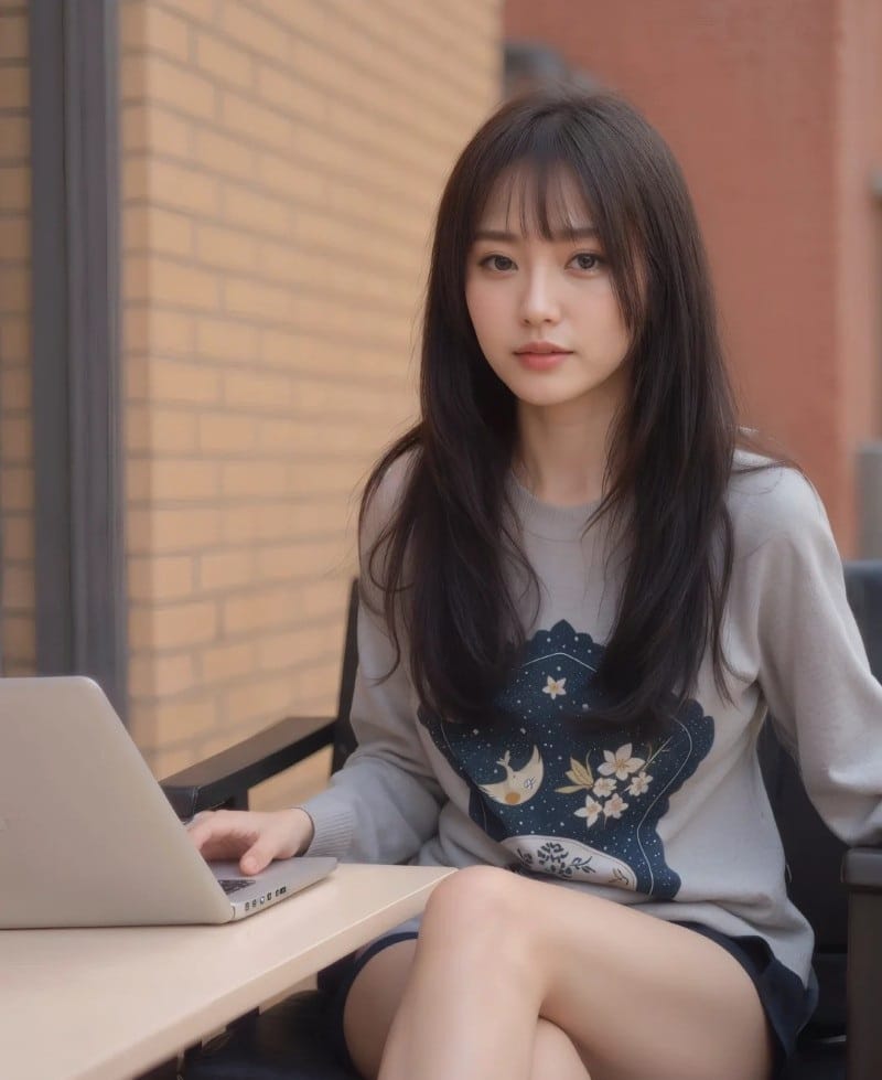 kiểu tóc layer nữ dài thẳng có mái 3
