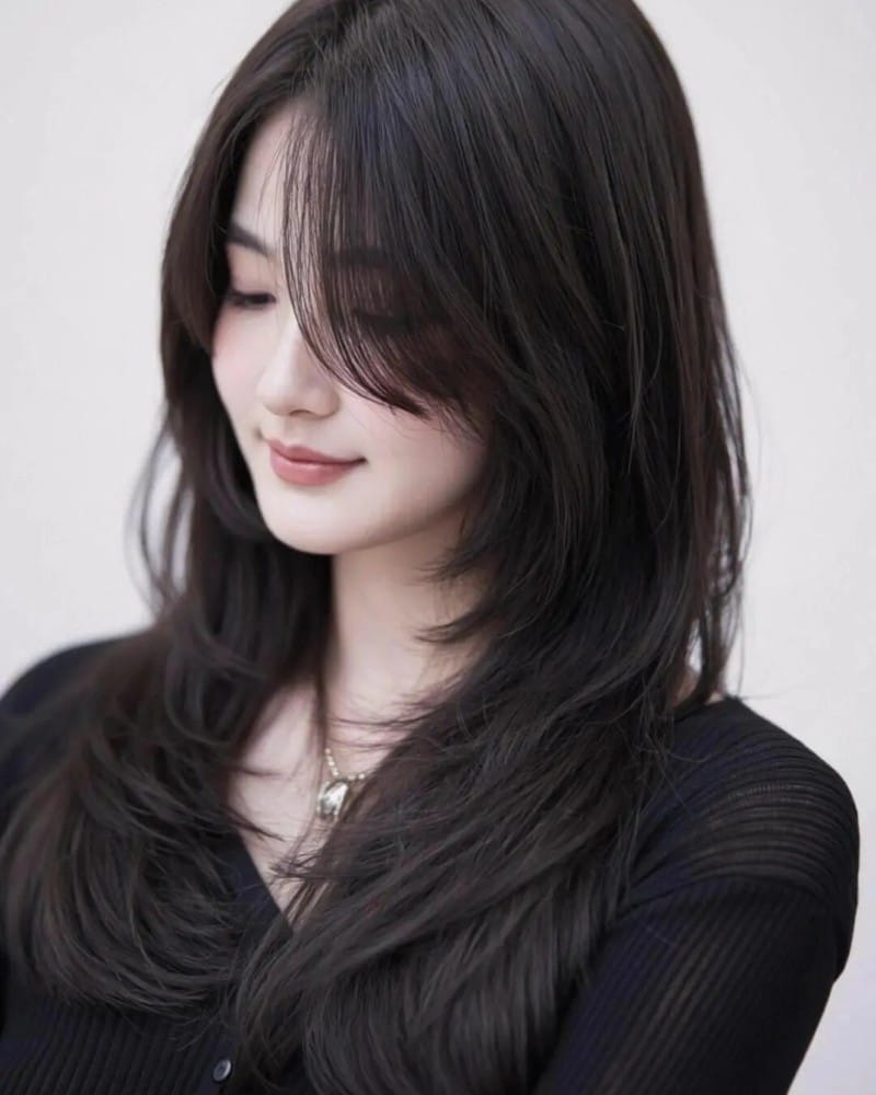 kiểu tóc nữ mặt vuông 5