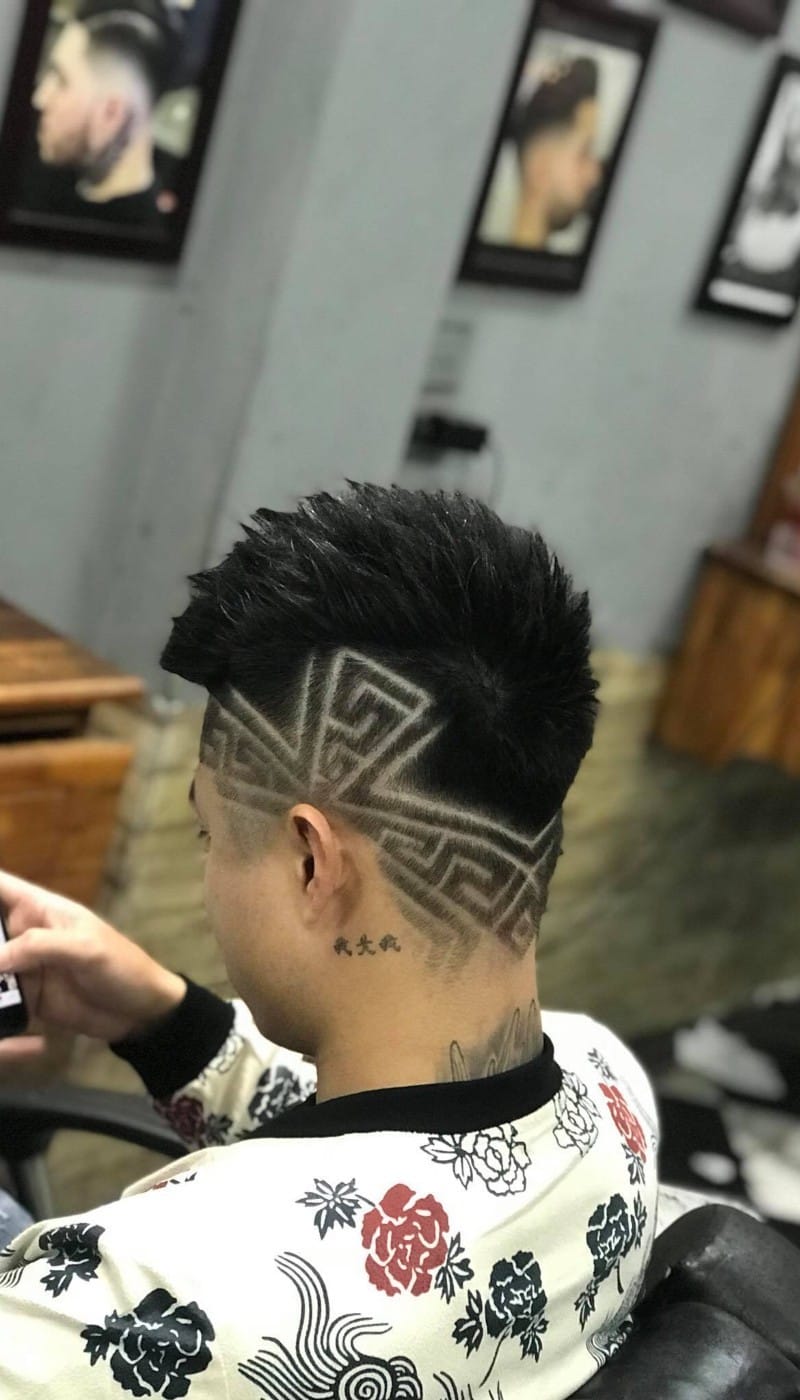 mohican gáy nhọn kẻ vạch 14