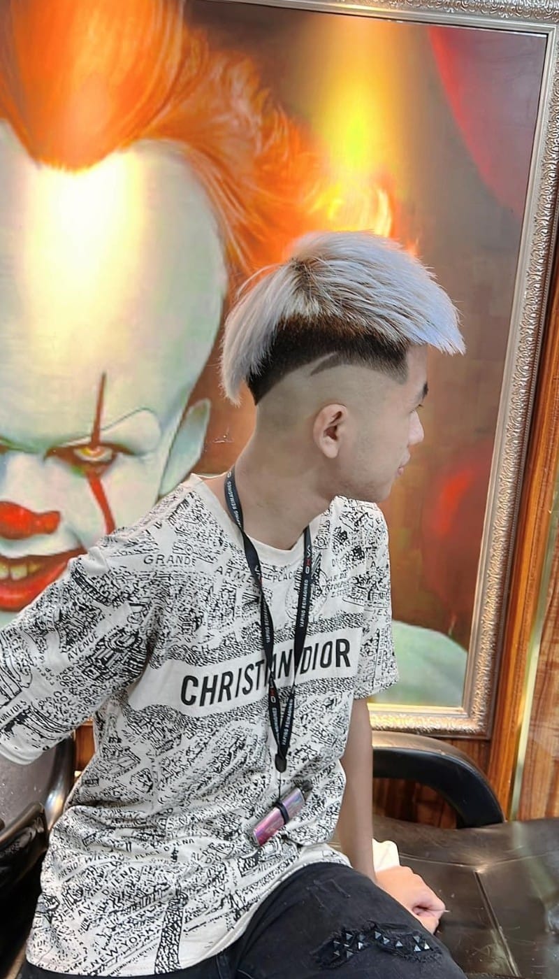 mohican gáy nhọn kẻ vạch 2 bên