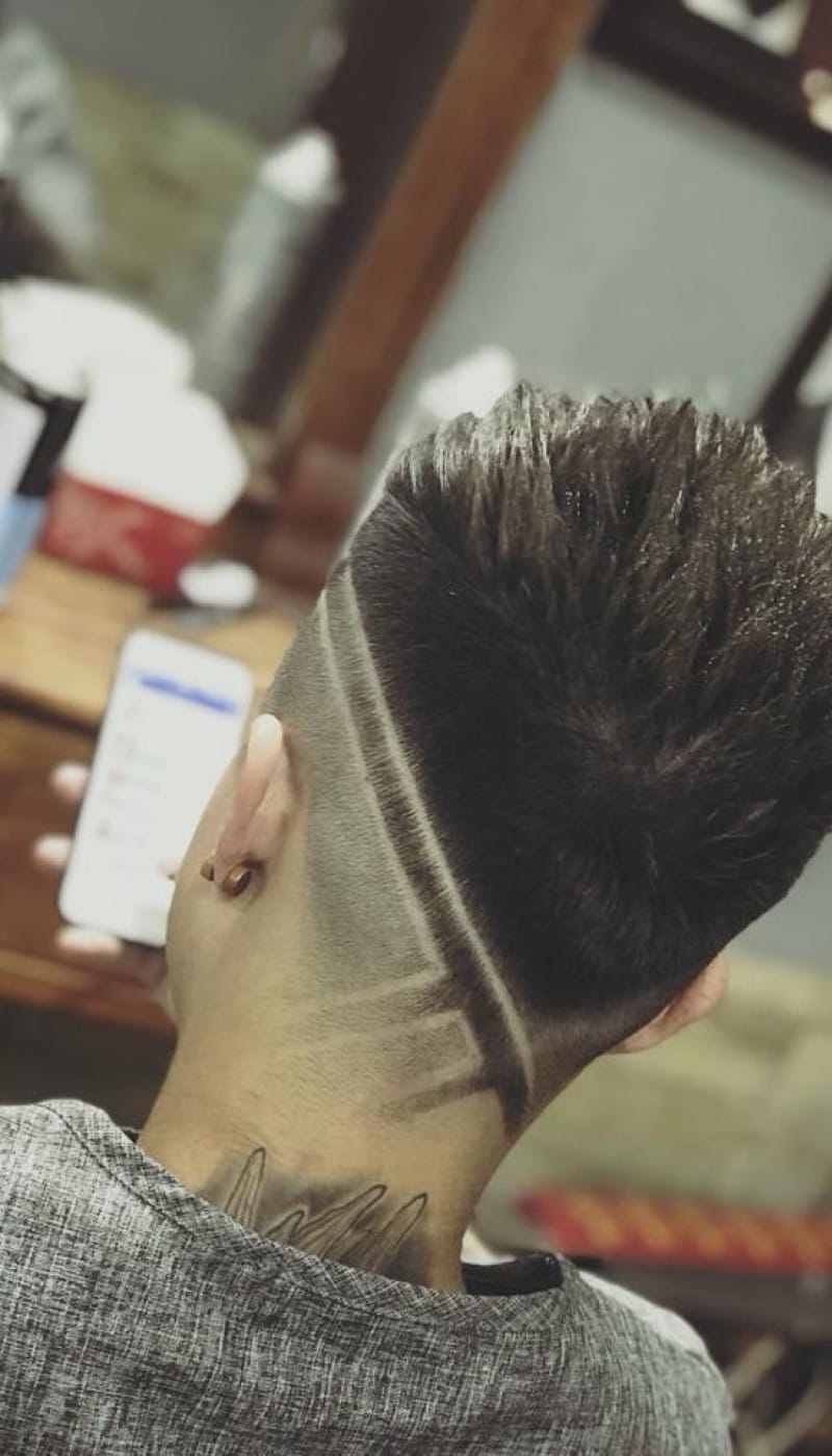 mohican gáy nhọn kẻ vạch 3