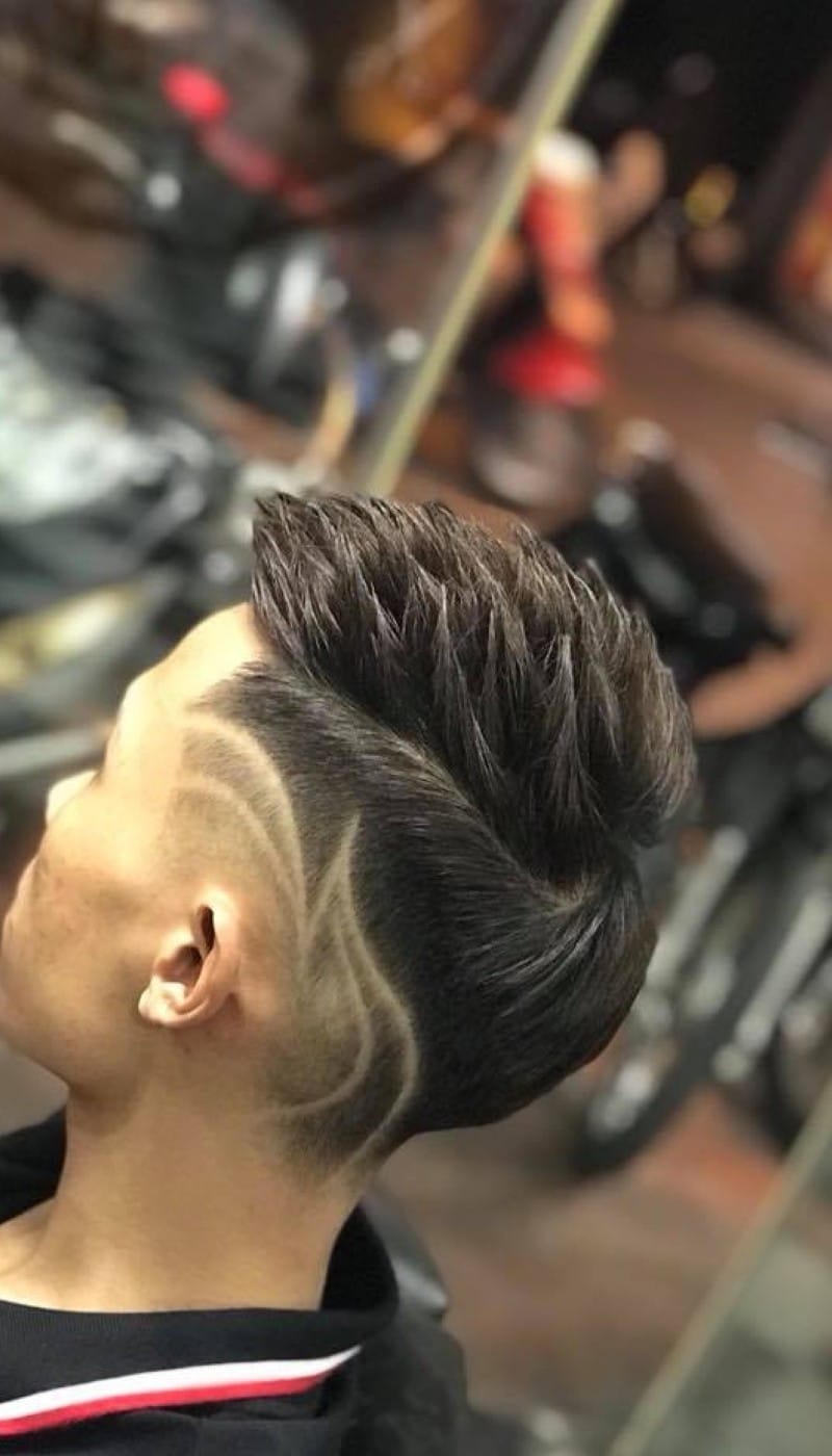 mohican gáy nhọn kẻ vạch 4