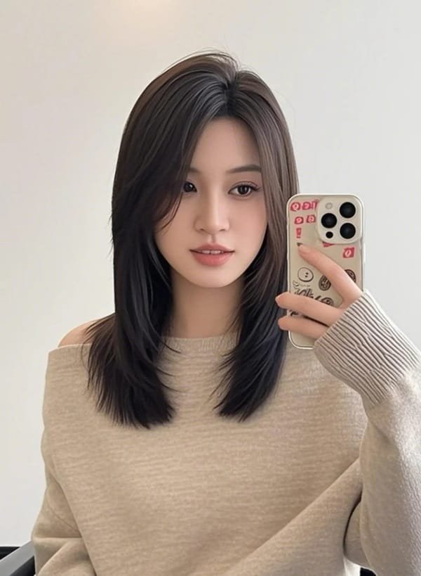 tóc layer ngang vai 8