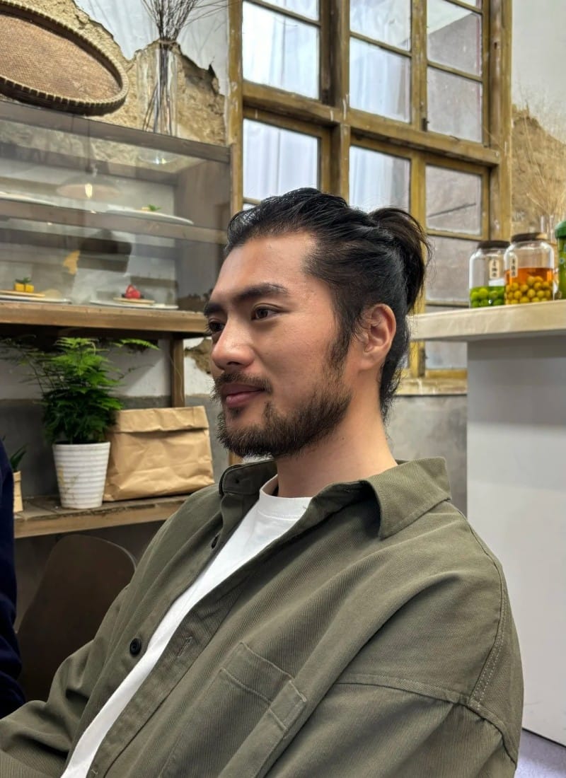 tóc nam dài buộc