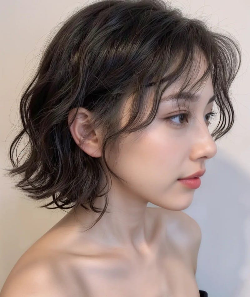 tóc ngắn uốn gợn sóng 4