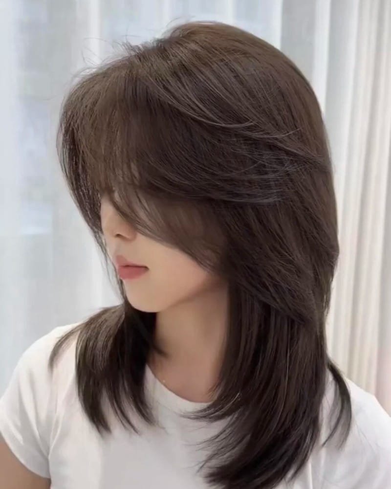 tóc shaggy bob layernữ