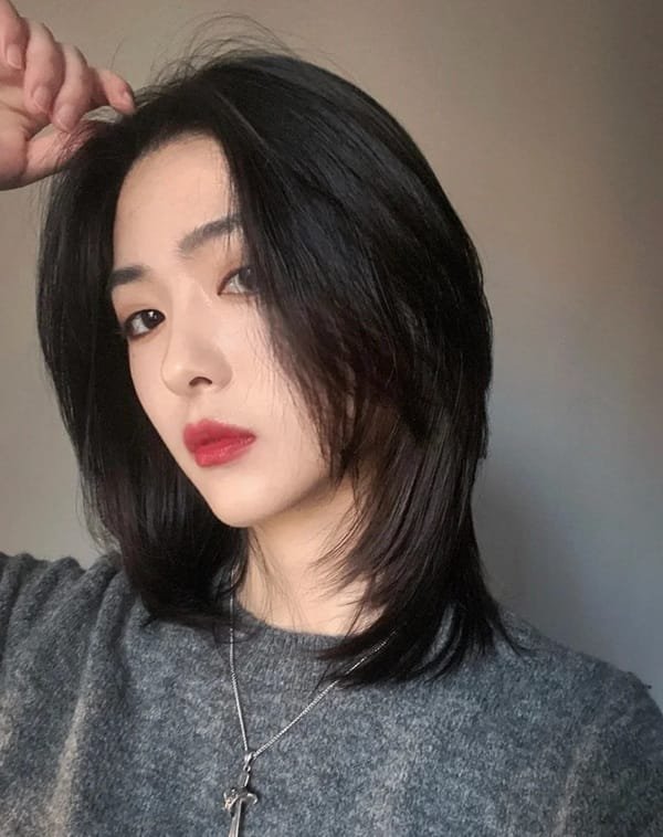 tóc tỉa layer ngang vai thẳng