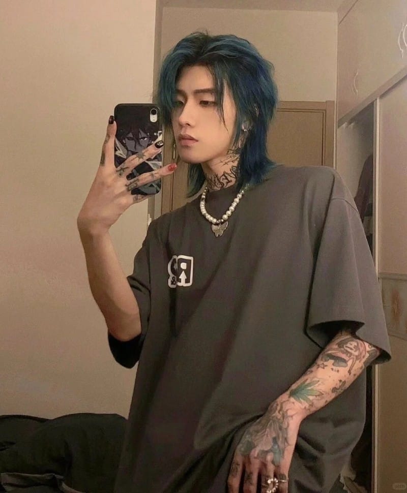 tóc wolf cut nam 40