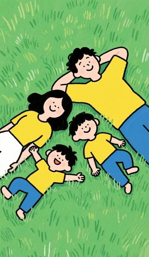 tranh vẽ gia đình 4 người 24