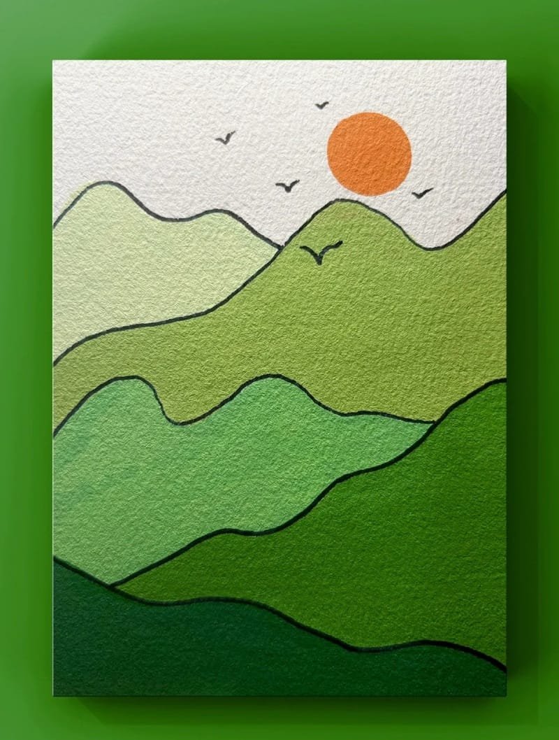 tranh vẽ phong cảnh núi