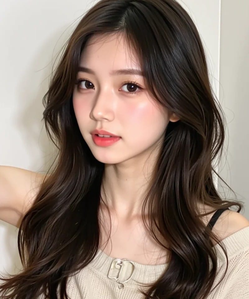 uốn sóng lơi hàn quốc tóc dài