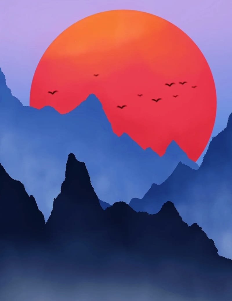 vẽ tranh phong cảnh đồi núi