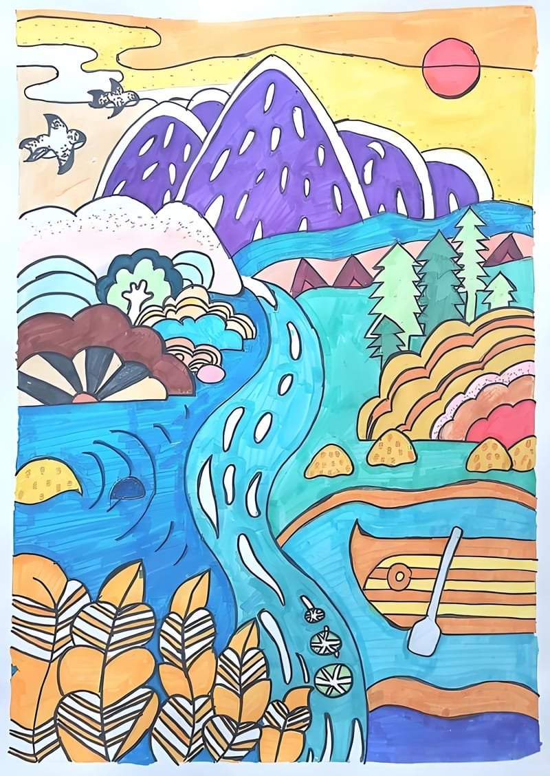 vẽ tranh phong cảnh núi 1