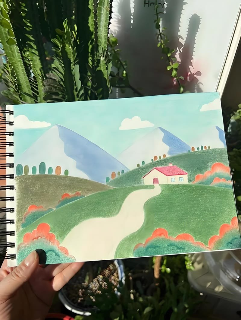 vẽ tranh phong cảnh núi 10