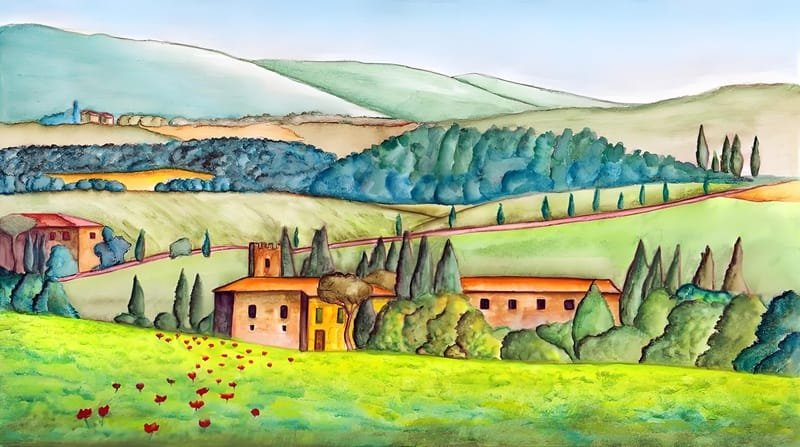 vẽ tranh phong cảnh núi 12