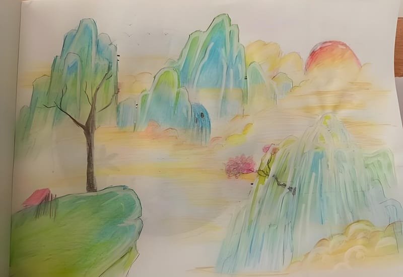 vẽ tranh phong cảnh núi 14