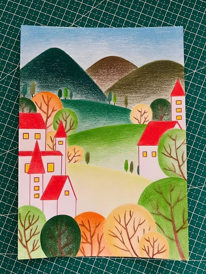 vẽ tranh phong cảnh núi 22