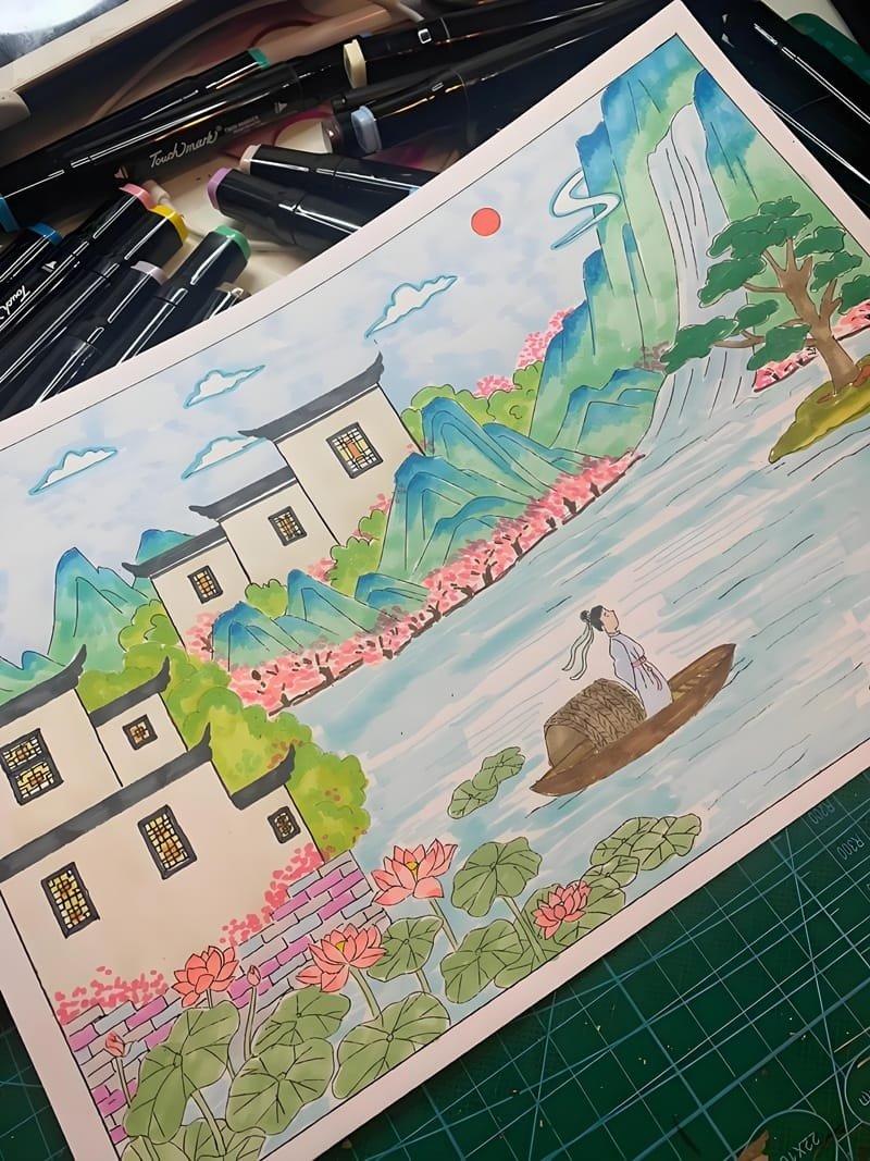 vẽ tranh phong cảnh núi 24