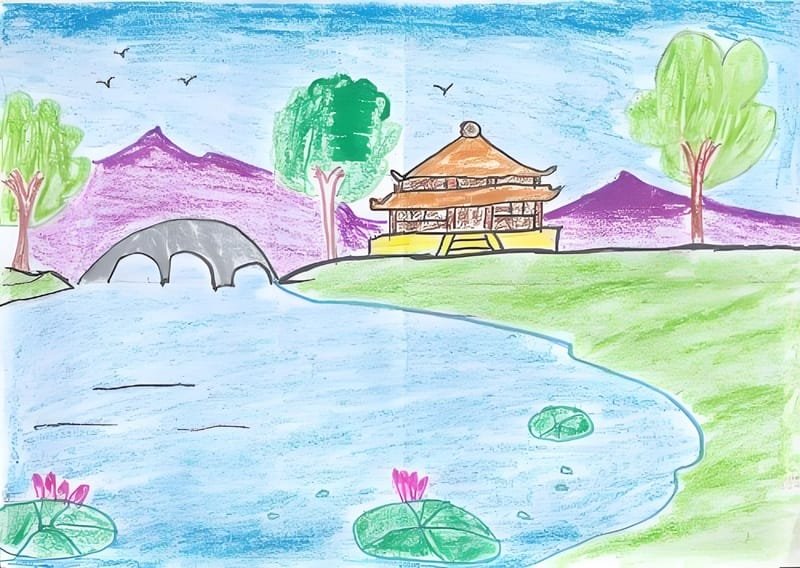 vẽ tranh phong cảnh núi 25