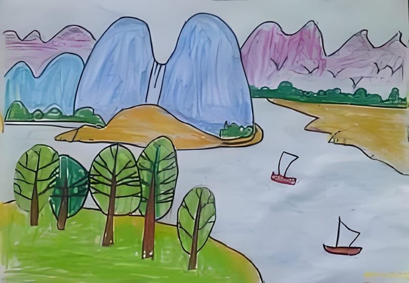 vẽ tranh phong cảnh núi 26