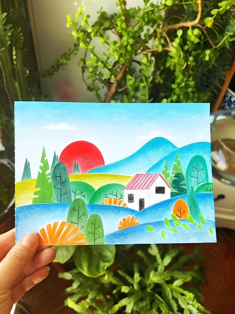 vẽ tranh phong cảnh núi 29