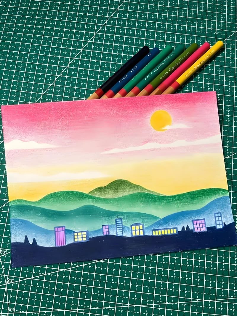 vẽ tranh phong cảnh núi 3