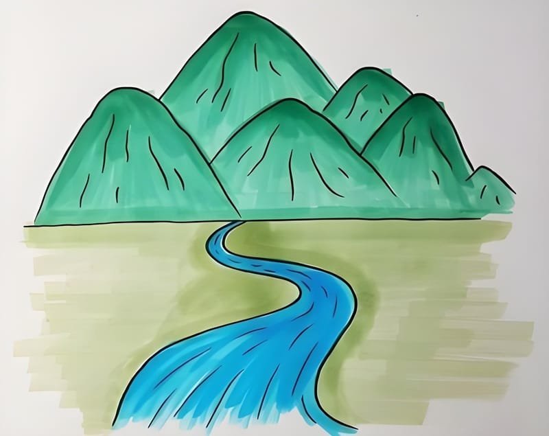 vẽ tranh phong cảnh núi 32