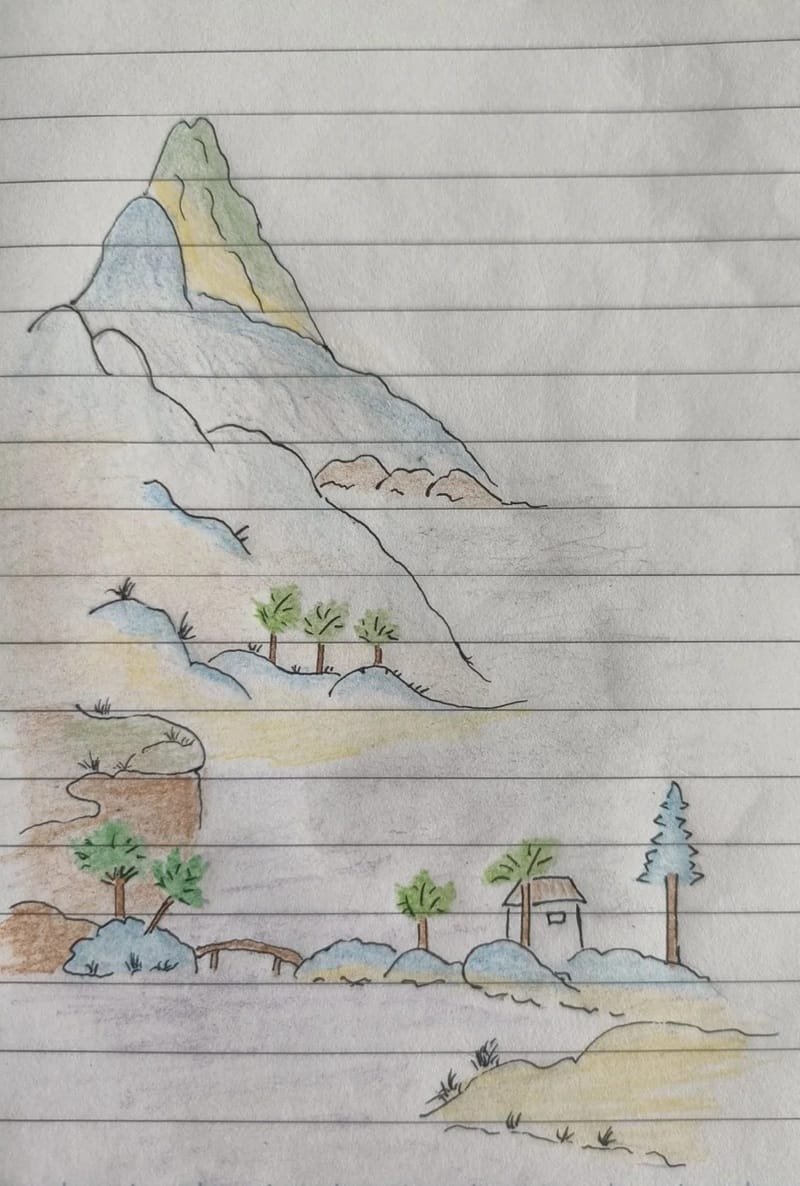 vẽ tranh phong cảnh núi 4