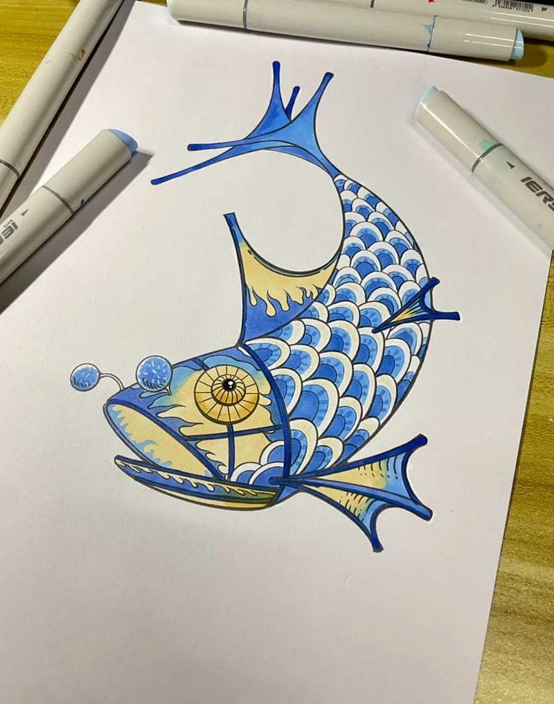 tranh vẽ con cá 14 tranh vẽ con cá 14