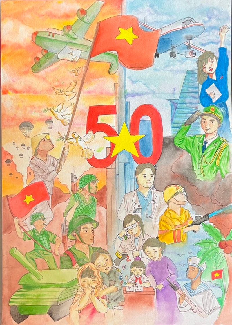tranh vẽ giải phóng miền nam 13