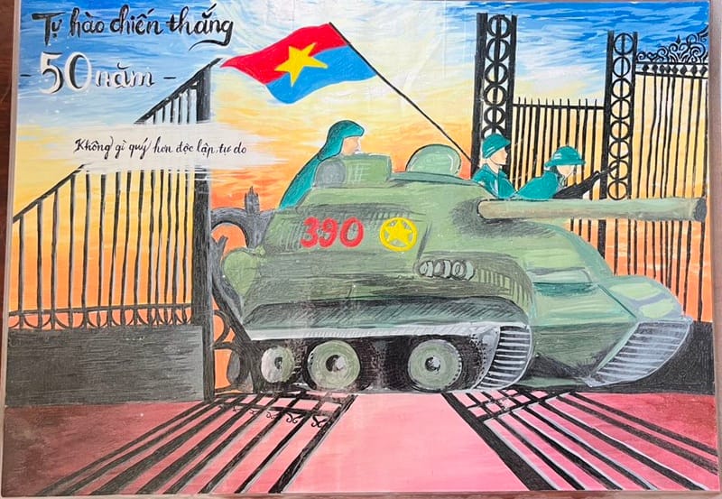 tranh vẽ giải phóng miền nam 14