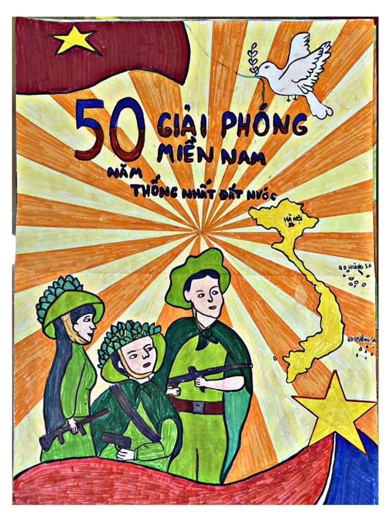 tranh vẽ giải phóng miền nam 28