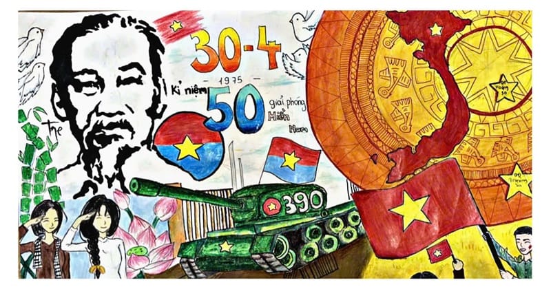 tranh vẽ giải phóng miền nam 32