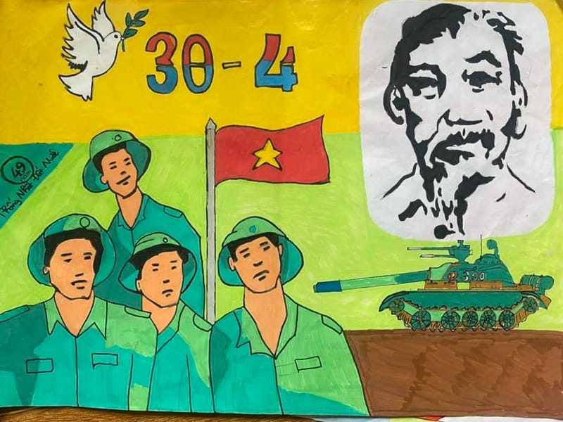 tranh vẽ giải phóng miền nam 9