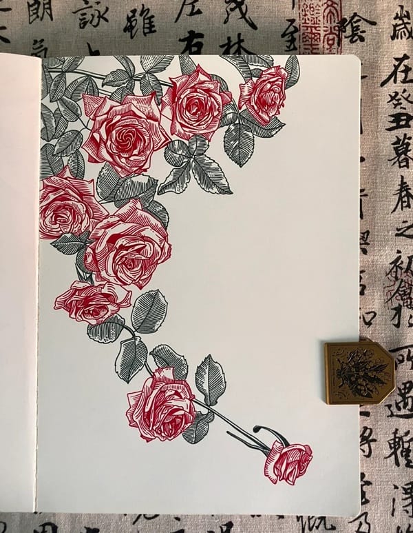 tranh vẽ hoa hồng 34 tranh vẽ hoa hồng 34