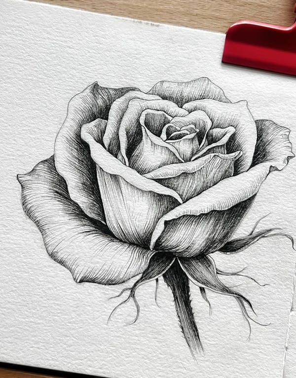 tranh vẽ hoa hồng 6 tranh vẽ hoa hồng 6