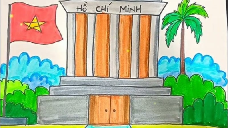 tranh vẽ lăng bác 14