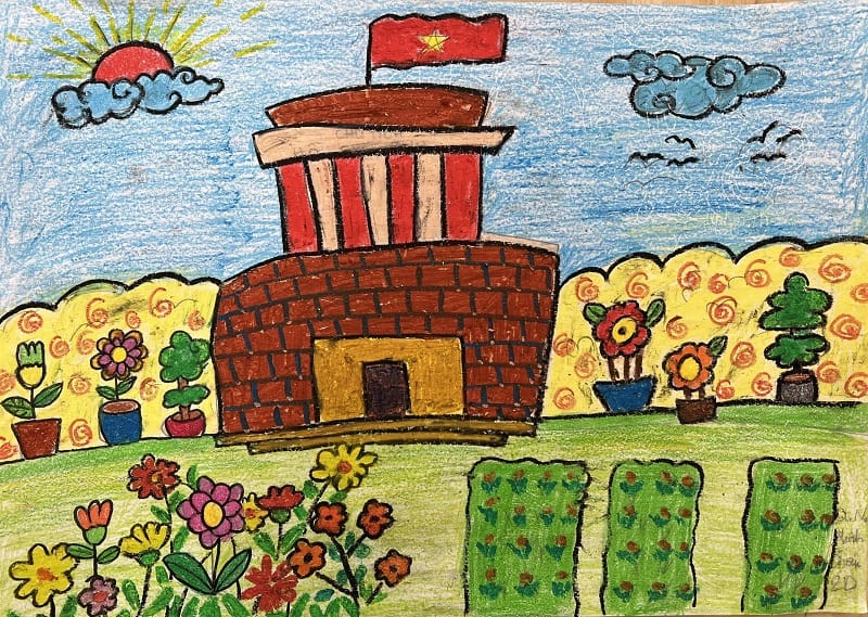tranh vẽ lăng bác 23