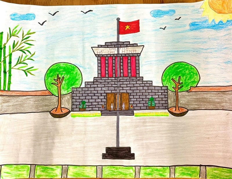 tranh vẽ lăng bác 26