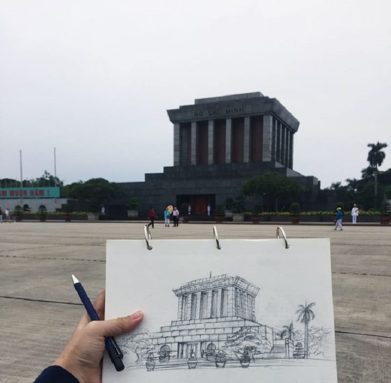 tranh vẽ lăng bác 29