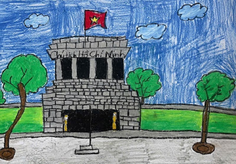 tranh vẽ lăng bác 4