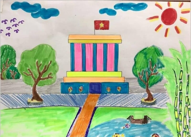 tranh vẽ lăng bác 5