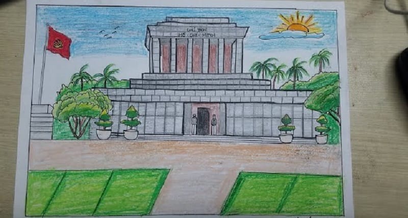 tranh vẽ lăng bác 6