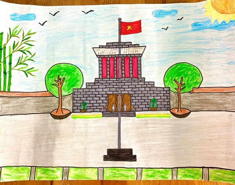 tranh vẽ lăng bác 8