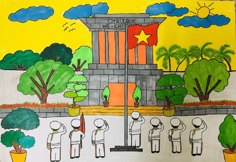 tranh vẽ lăng bác hồ